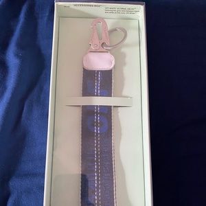 Navy blue off-white lanyard